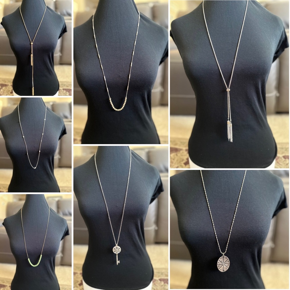 Bundle (7) mixed metals necklaces